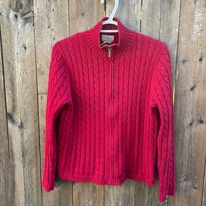L.L.Bean women’s %100 cotton full zip sweater size Small